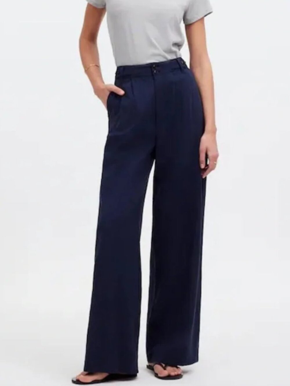 The Petite Harlow Wide-Leg Pant, Deep Indigo, 6P